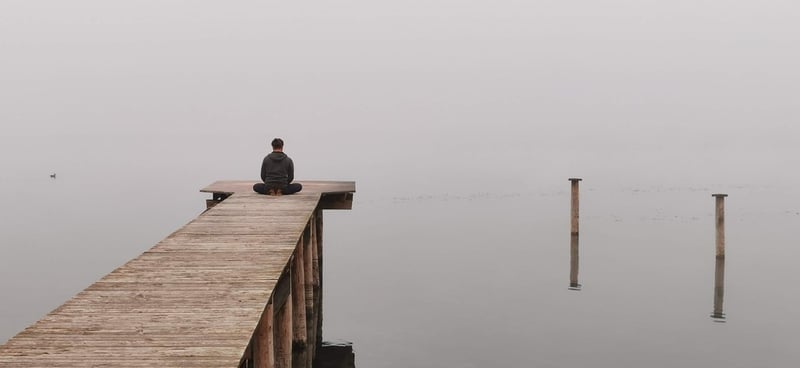 Meditation at sunset